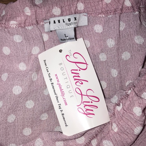 Favlux size large pink polka dot flirty romper - Picture 4 of 6